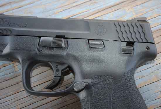 Smith and Wesson Shield .45 ACP side control view