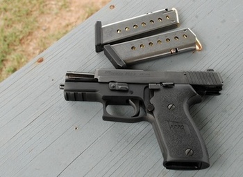 Sig P220 Open slide and magazines