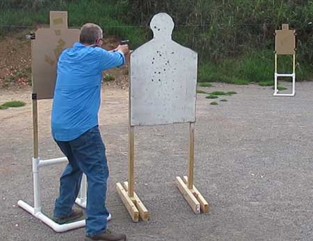 shooting between silhouette targets