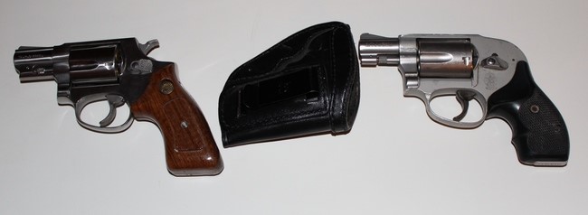 J Frame Revolvers With IWB Leather Holster