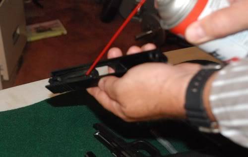Cleaning The Glock Slide With Brake Cleaner