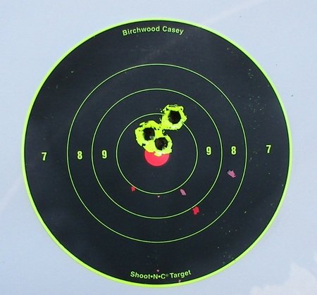 100 yard shot group from a Remington 700 ADL .270 Winchester rifle.