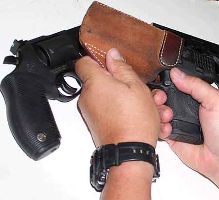 Holster inserting