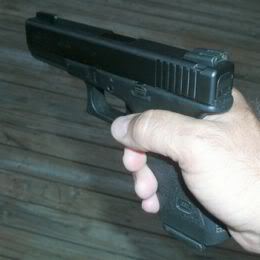 GLOCK pistol in hand