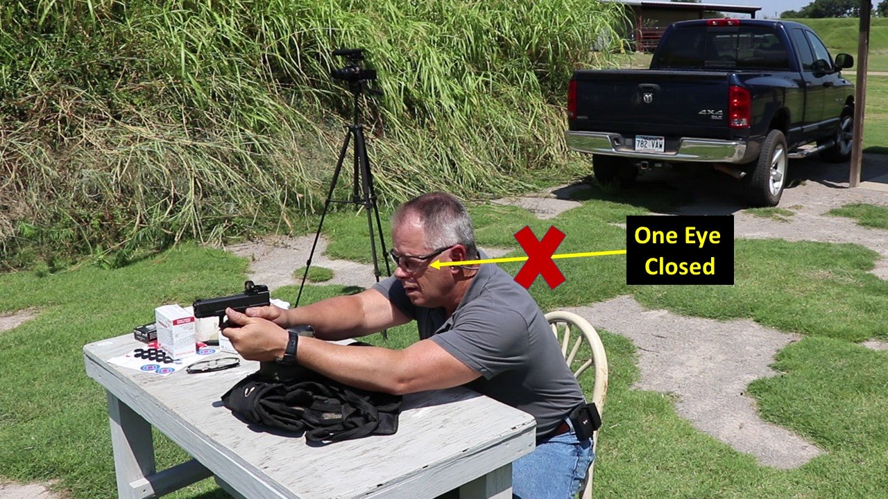 Closing One Eye Shooting with Red Dot
