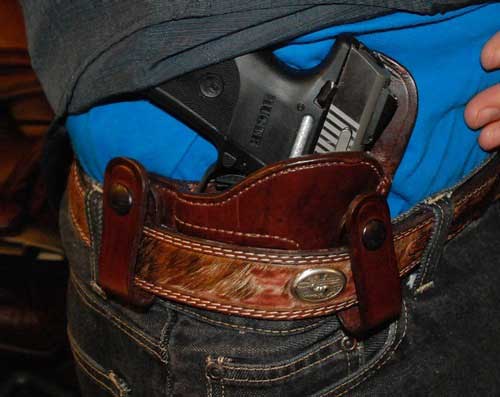 Ruger SR9C pistol In IWB Holster