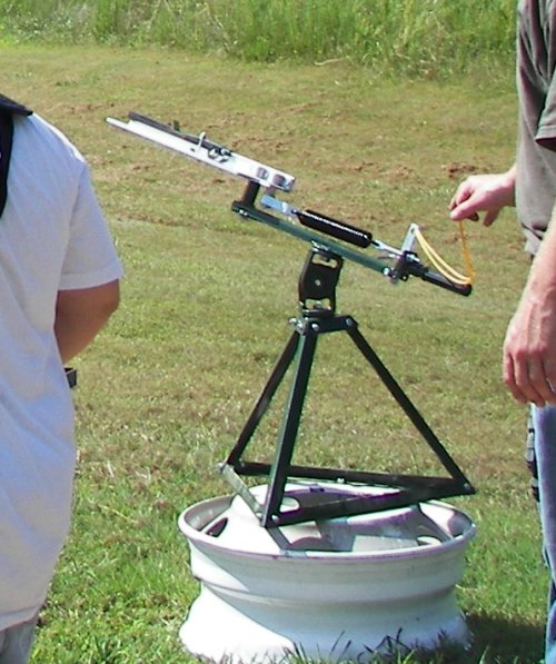 Clay Pigeon Thrower On Firing Range