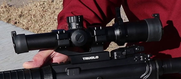 TruGlo 6 power scope mounted on a Ruger AR-556 Rifle